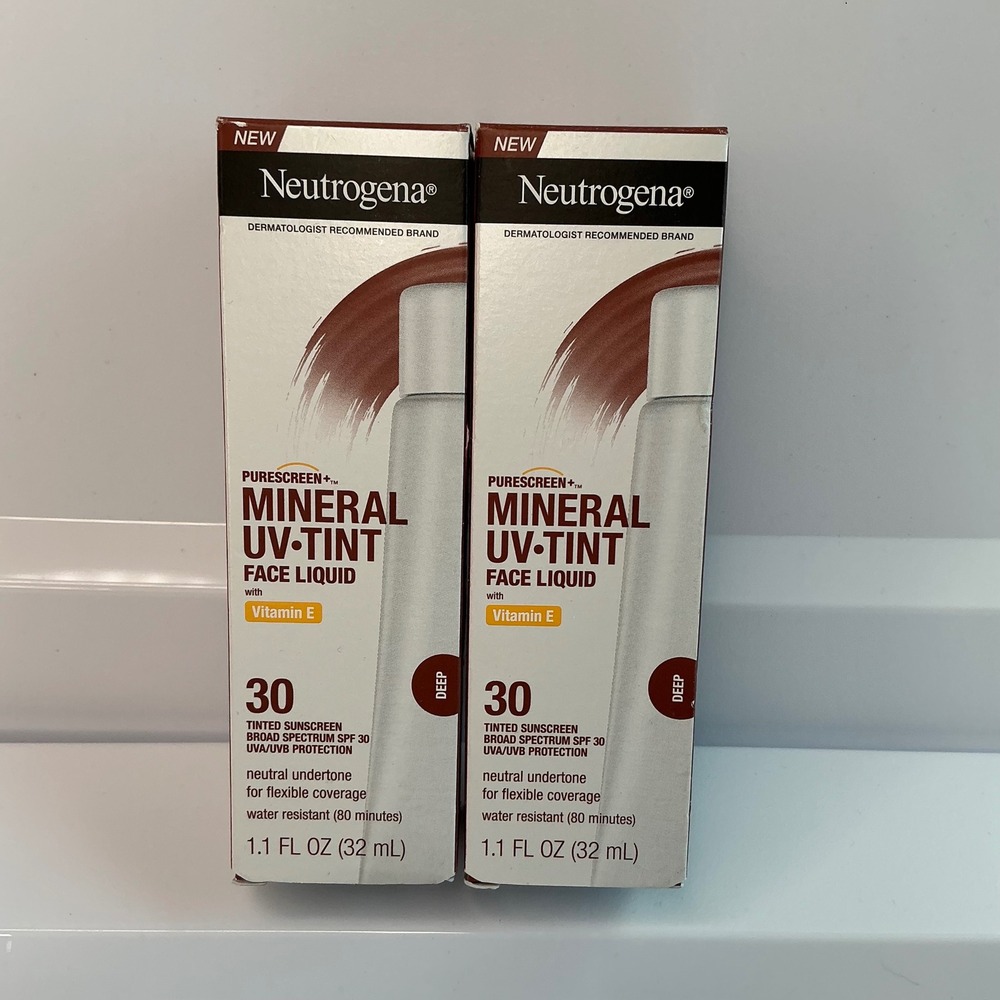 2pk Neutrogena Purescreen Mineral UV-Tint Face Liquid SPF 30 Deep Neutral 1.1oz